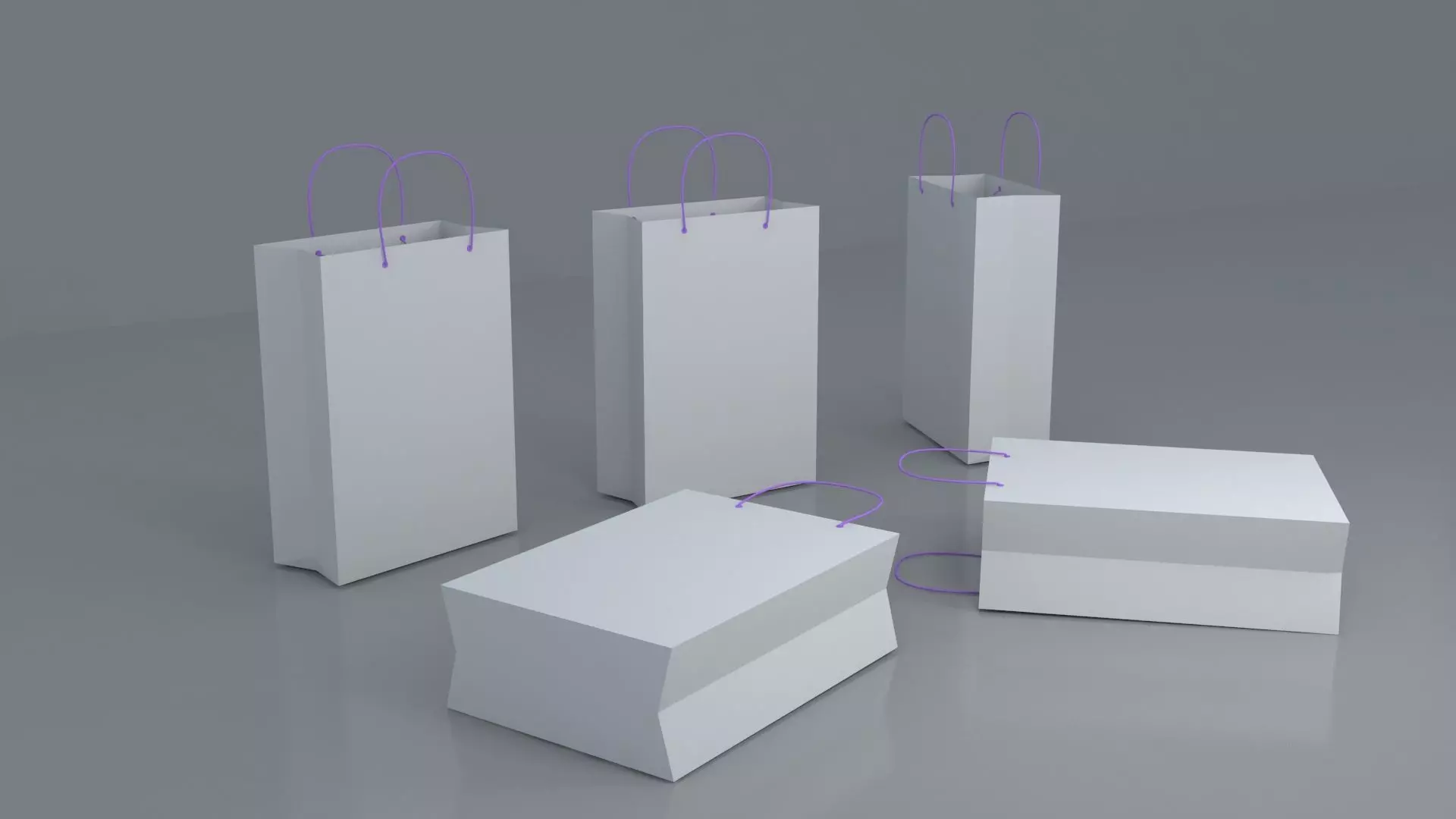Paper bag 3d model Low-poly 3D model