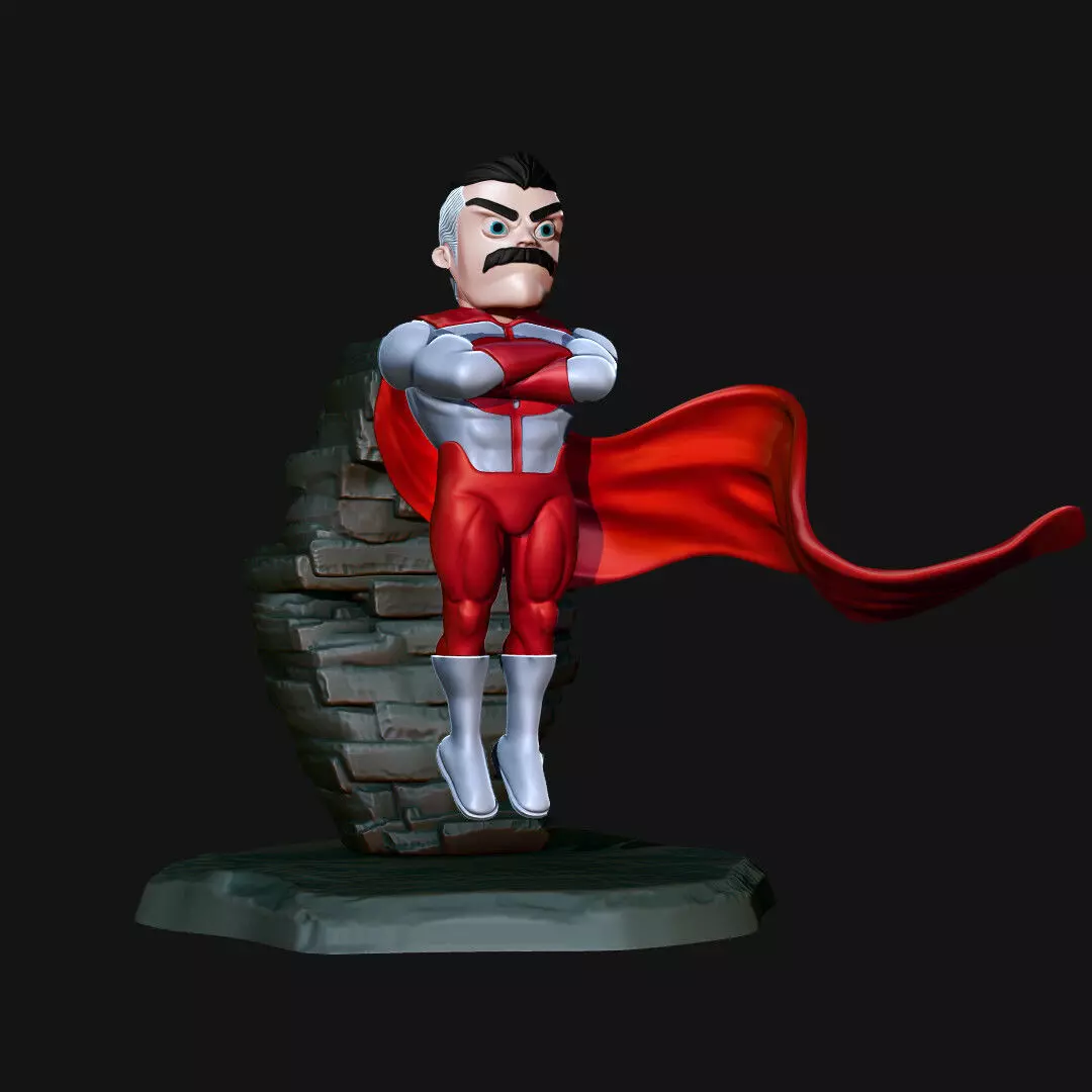 Omniman STL statue of superhero 3D print model