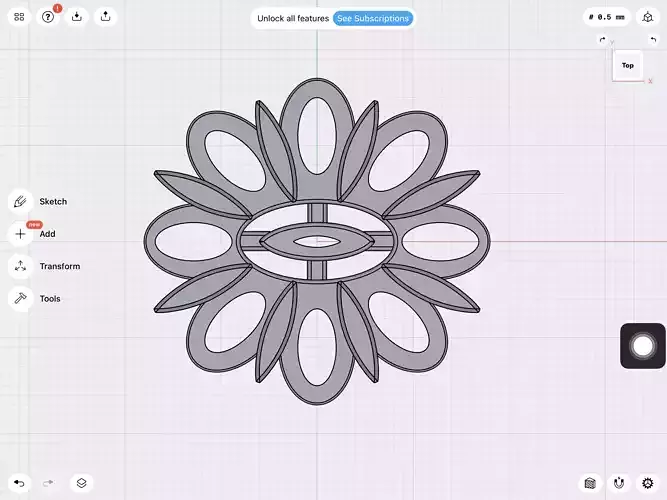 Flower ring earrings pendant set stl 