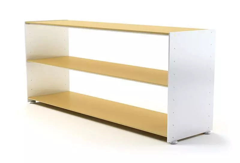 White And Cream 2 Tier Shelf 3D model_0