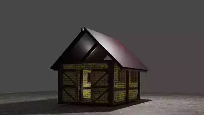 Low Poly House Very Simple It is work very good in UE Free 3D model