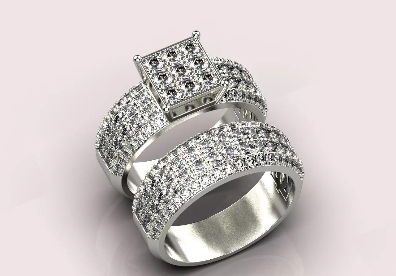 Engagement rings Low-poly 3D model