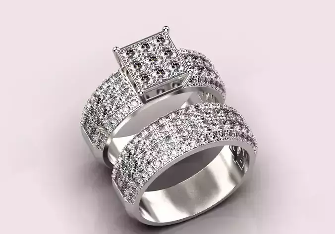 Engagement rings Low-poly 3D model