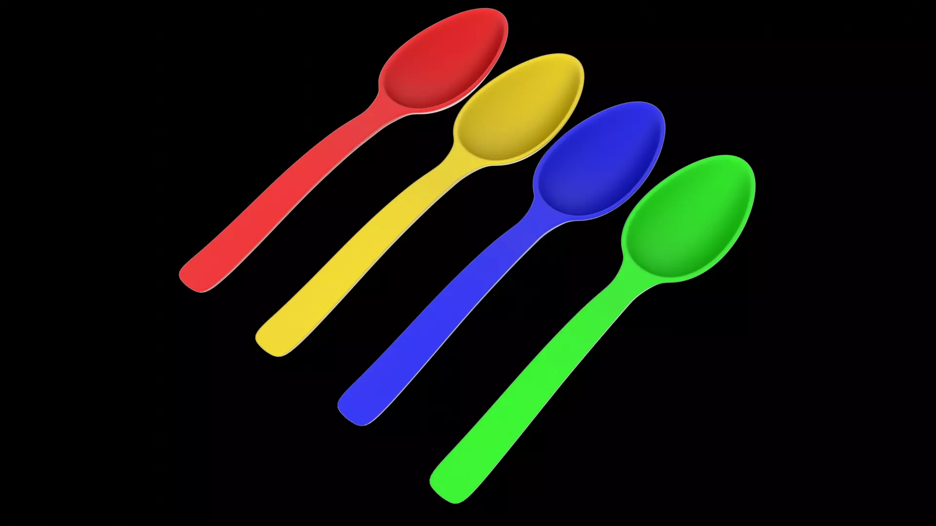 Spoons colorful Free 3D model
