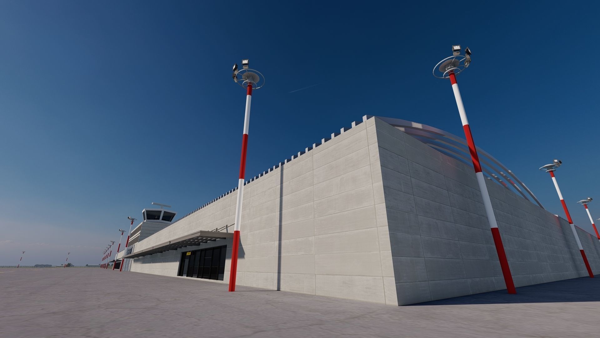 International Airport with Interior and Landscape 3D model_5