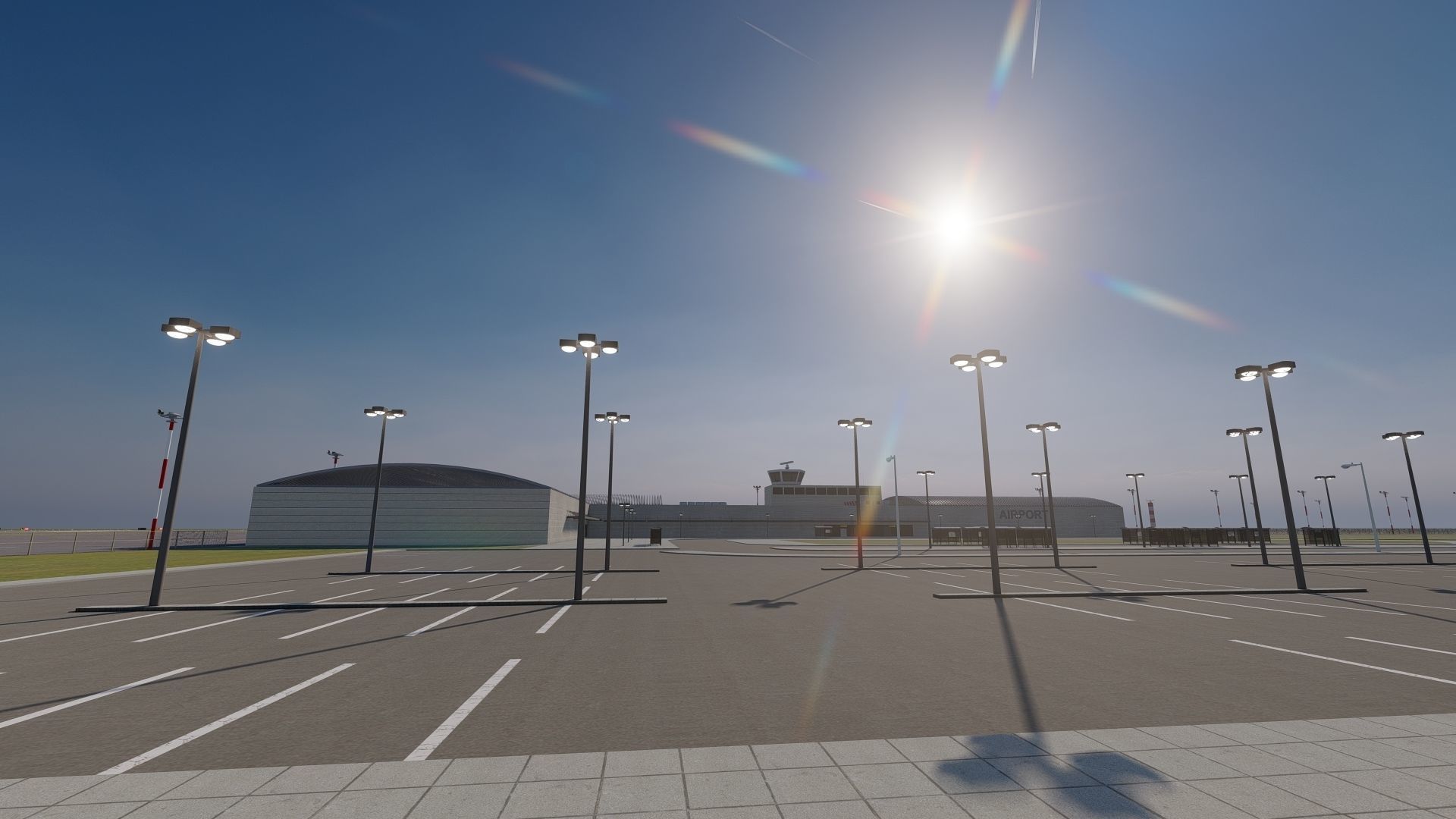 International Airport with Interior and Landscape 3D model_1
