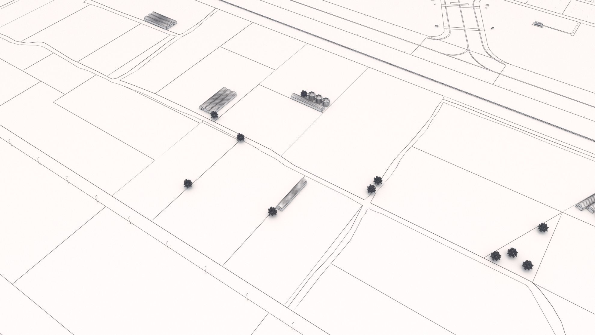 International Airport with Interior and Landscape 3D model_38