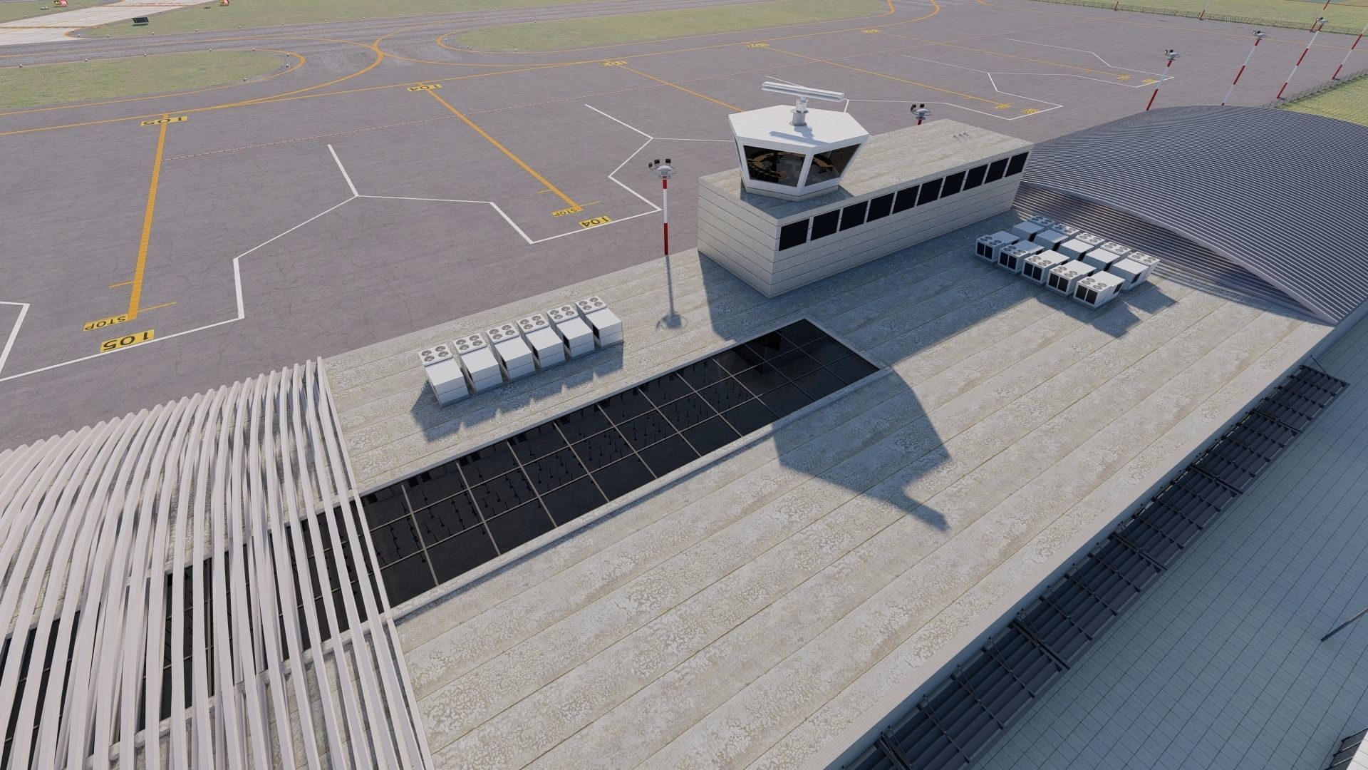 International Airport with Interior and Landscape 3D model_4