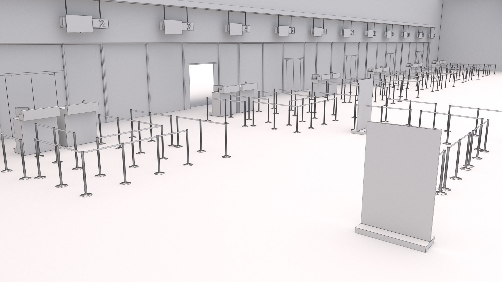 International Airport with Interior and Landscape 3D model_42