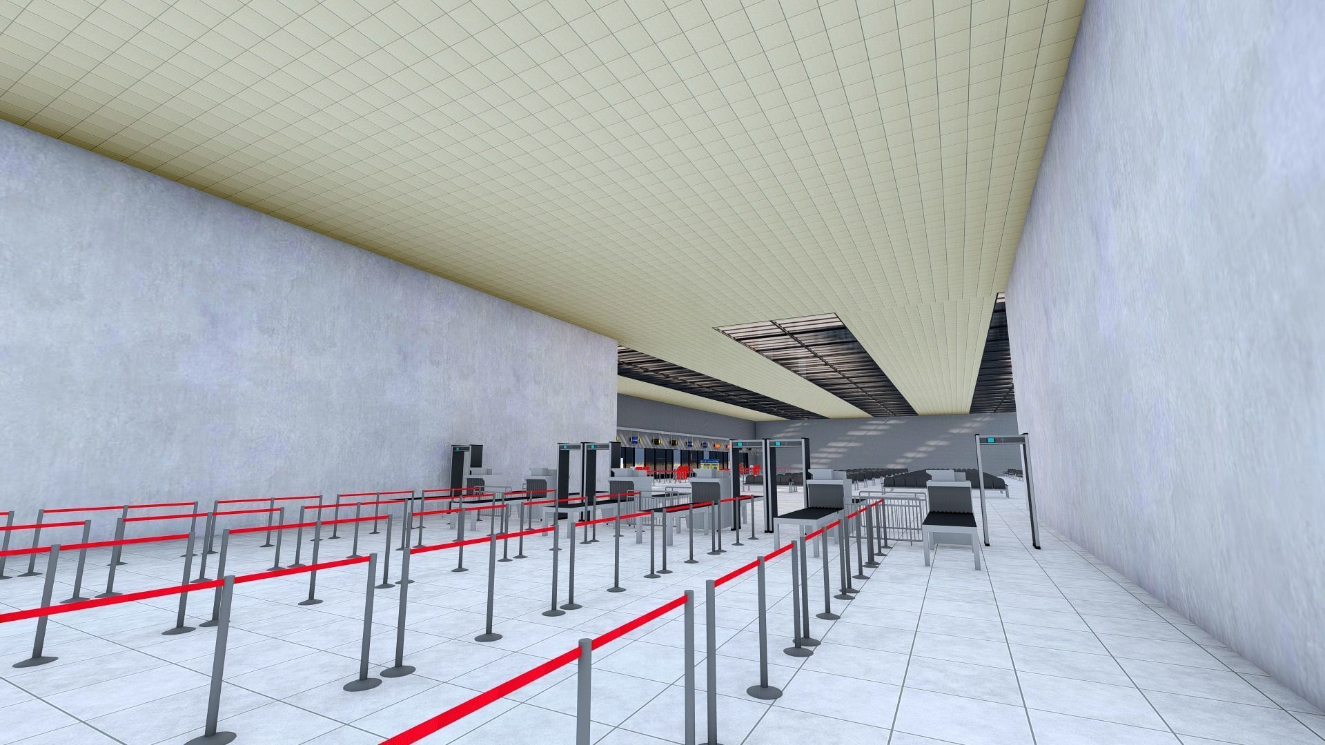 International Airport with Interior and Landscape 3D model_9