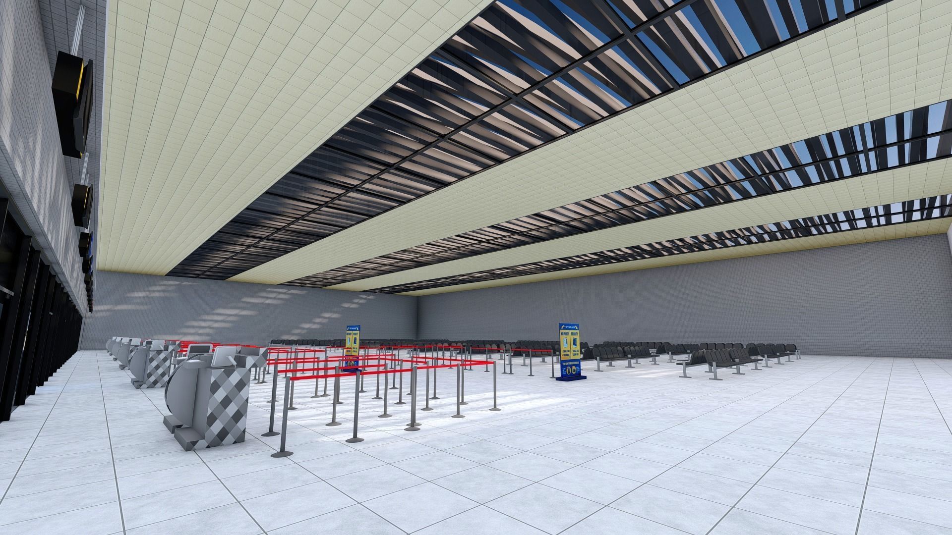 International Airport with Interior and Landscape 3D model_11