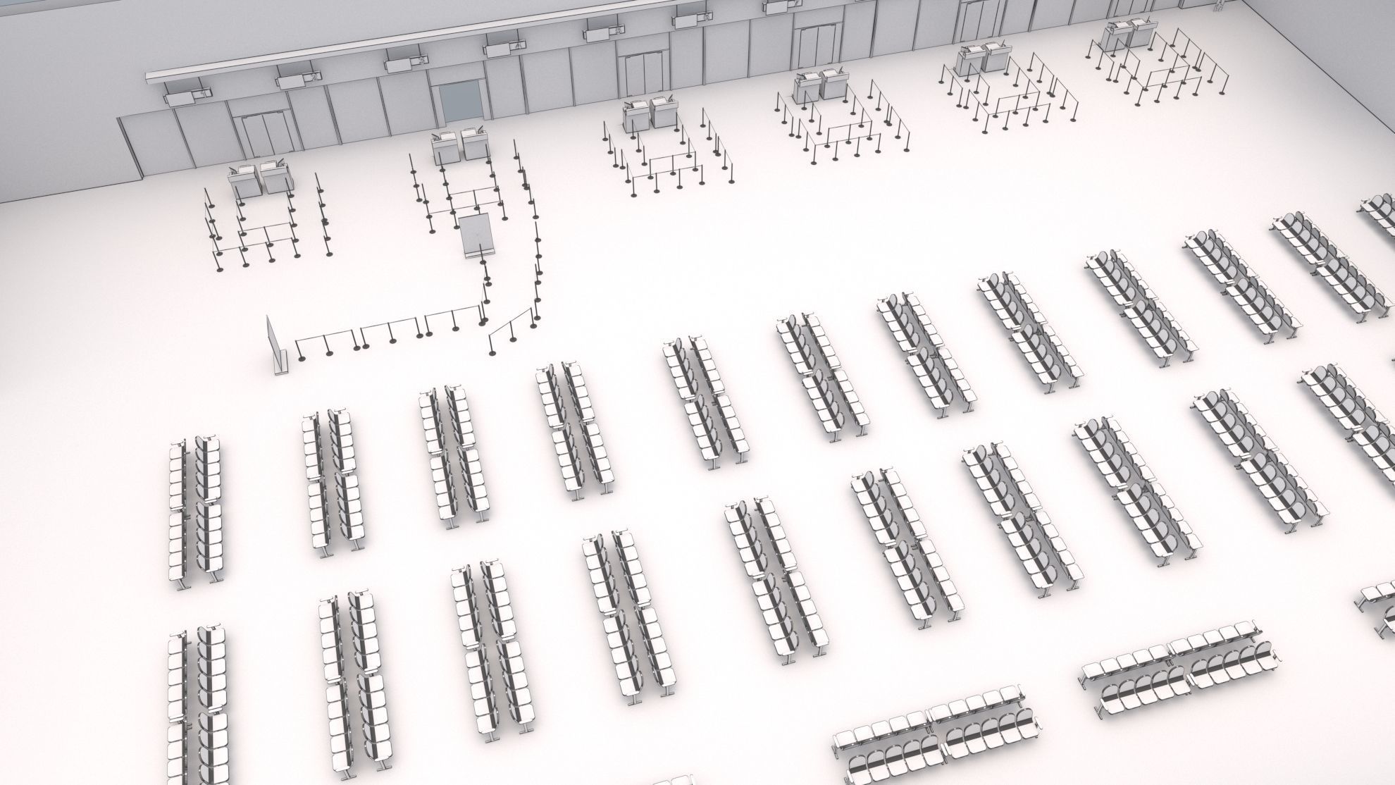 International Airport with Interior and Landscape 3D model_41