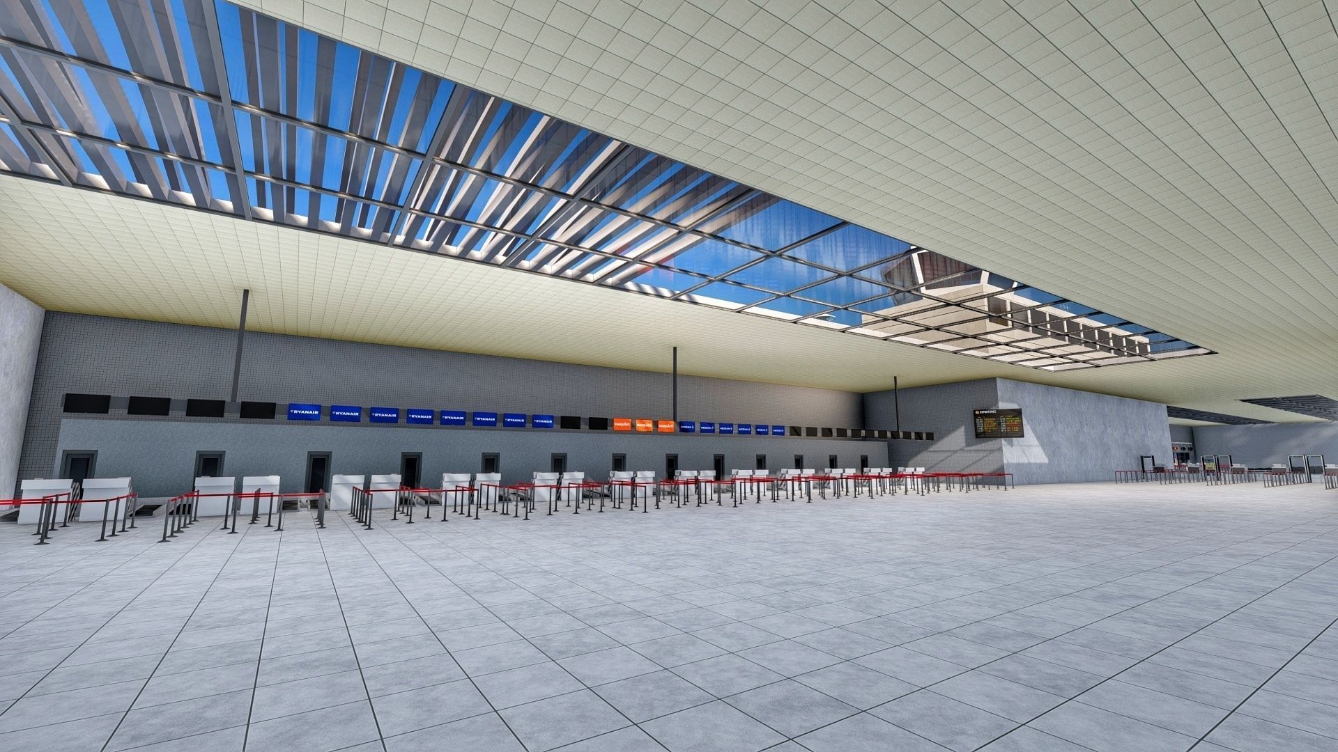 International Airport with Interior and Landscape 3D model_13