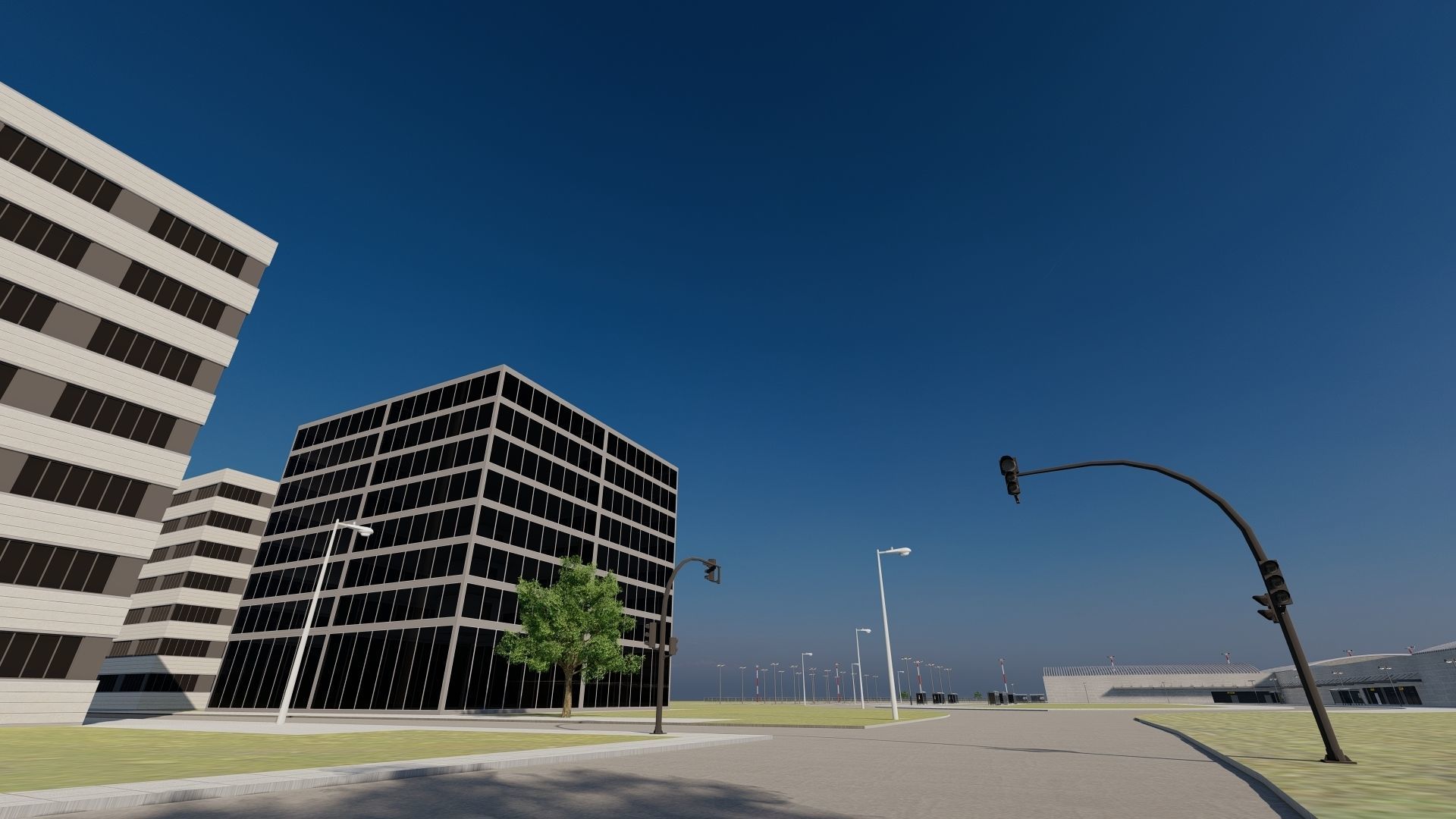 International Airport with Interior and Landscape 3D model_25