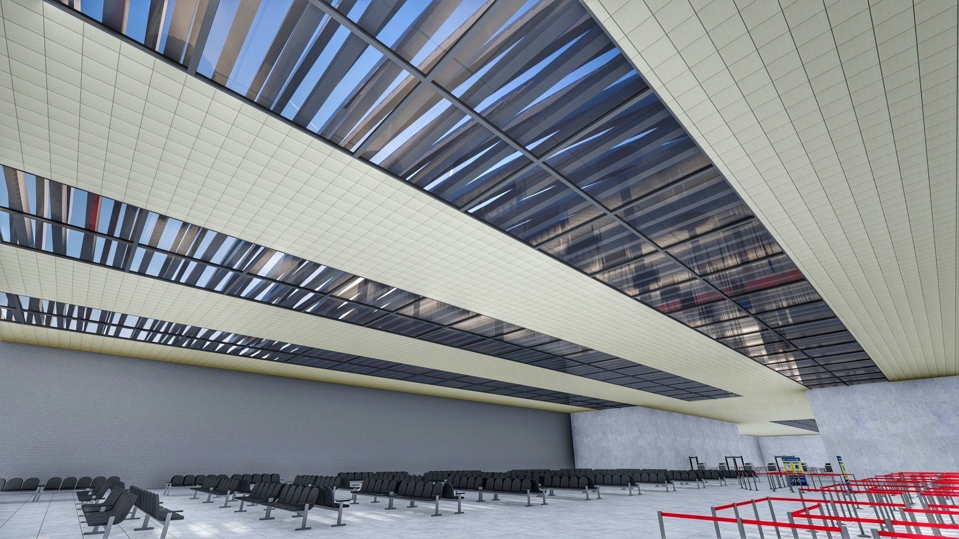 International Airport with Interior and Landscape 3D model_10