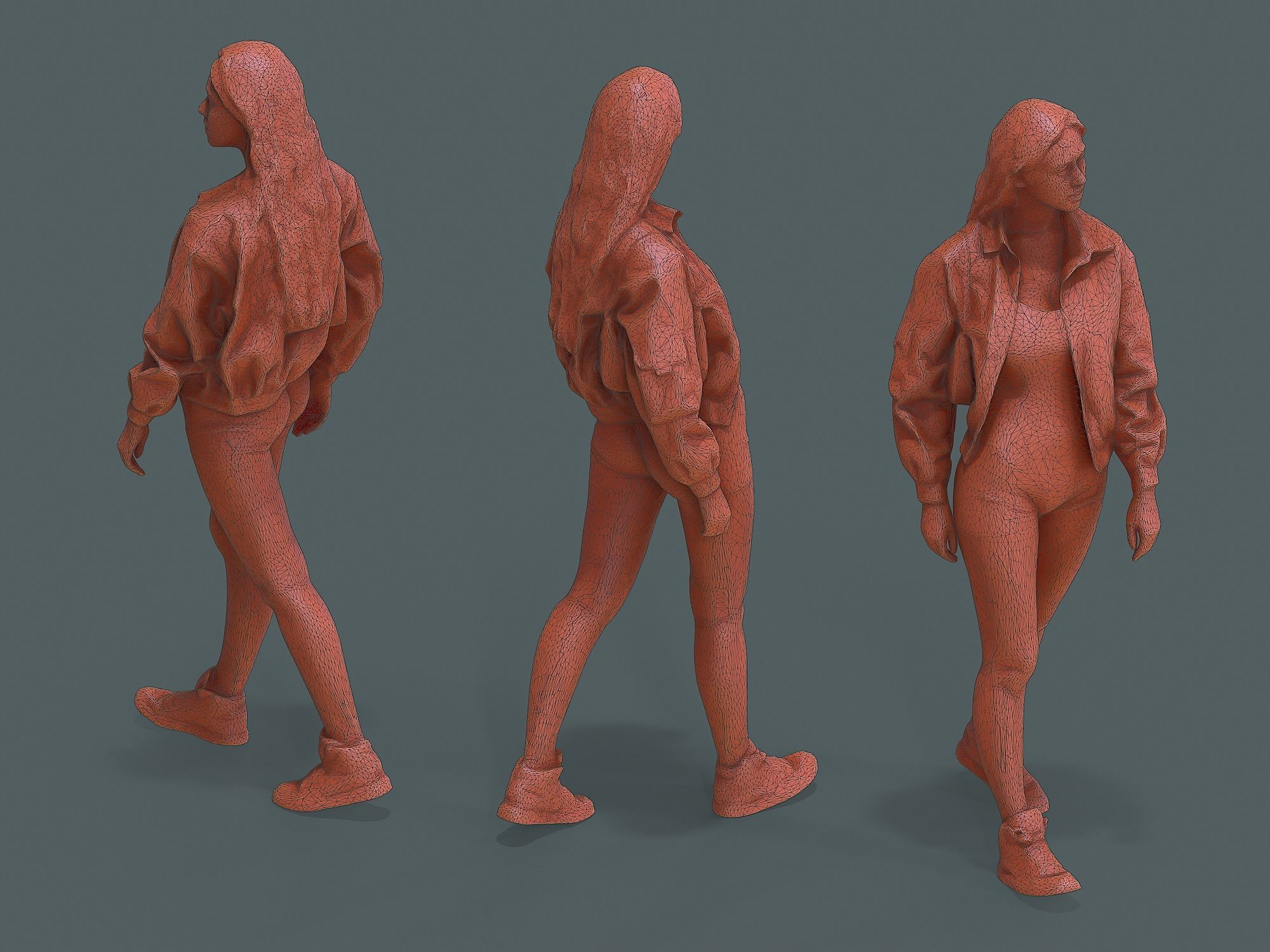Girl in Nike 3D model_7