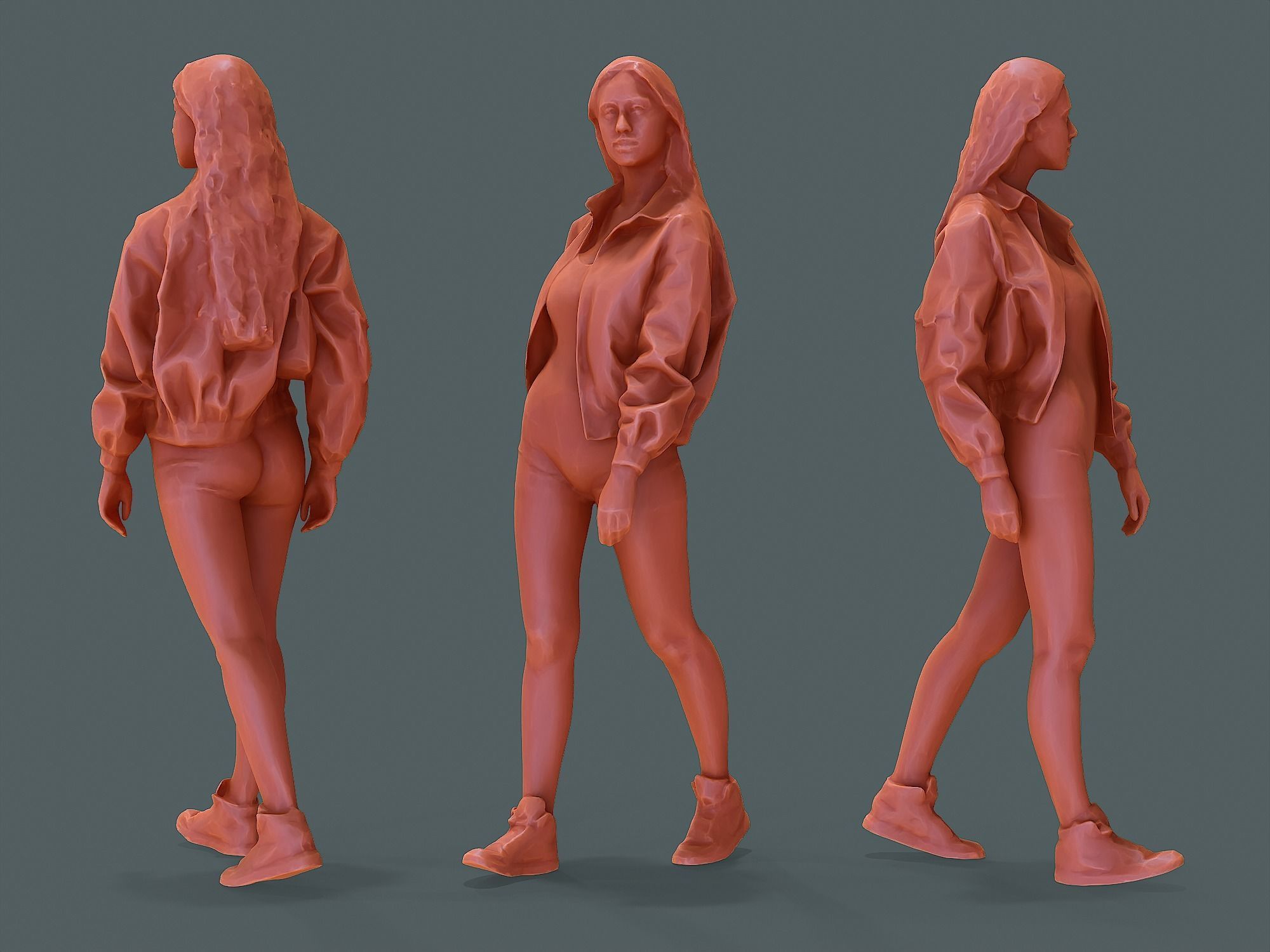Girl in Nike 3D model_2