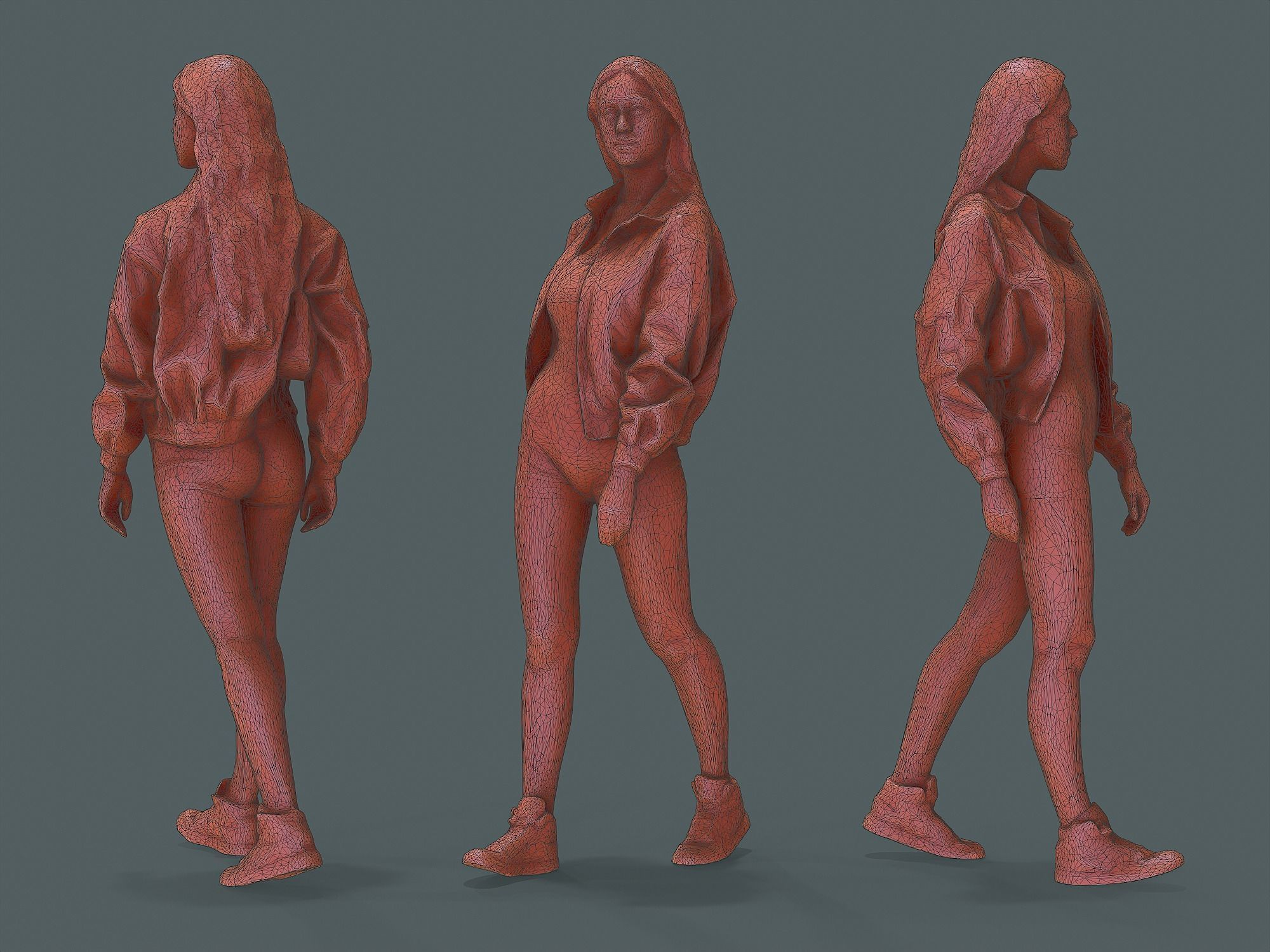 Girl in Nike 3D model_3