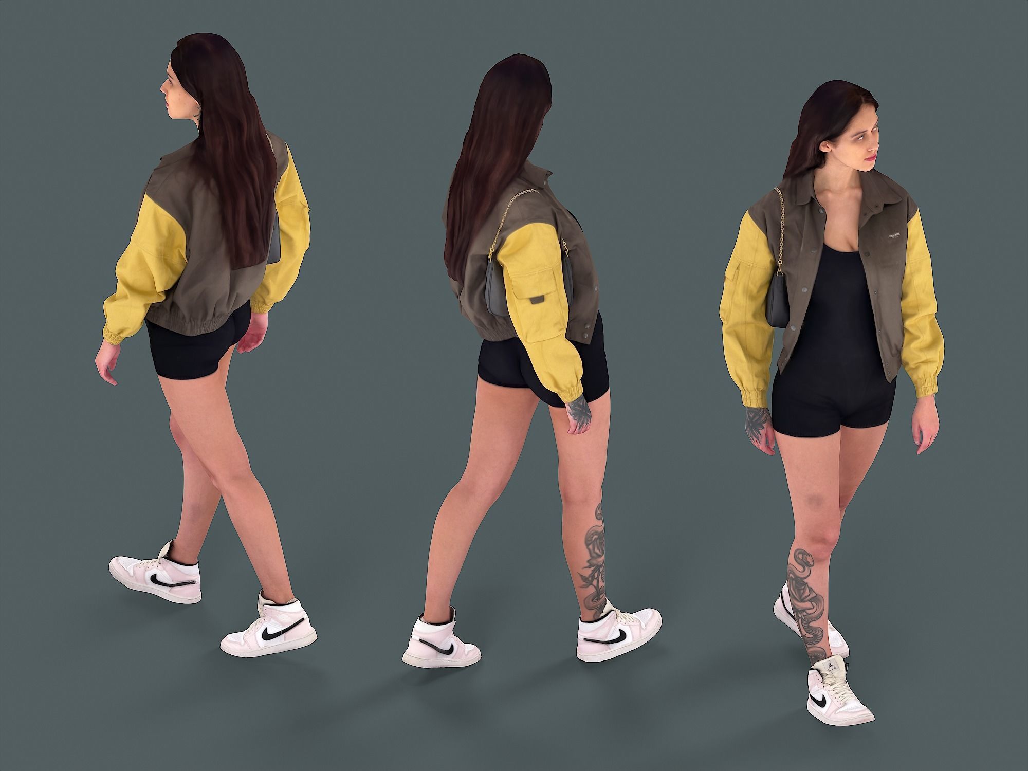 Girl in Nike 3D model_5