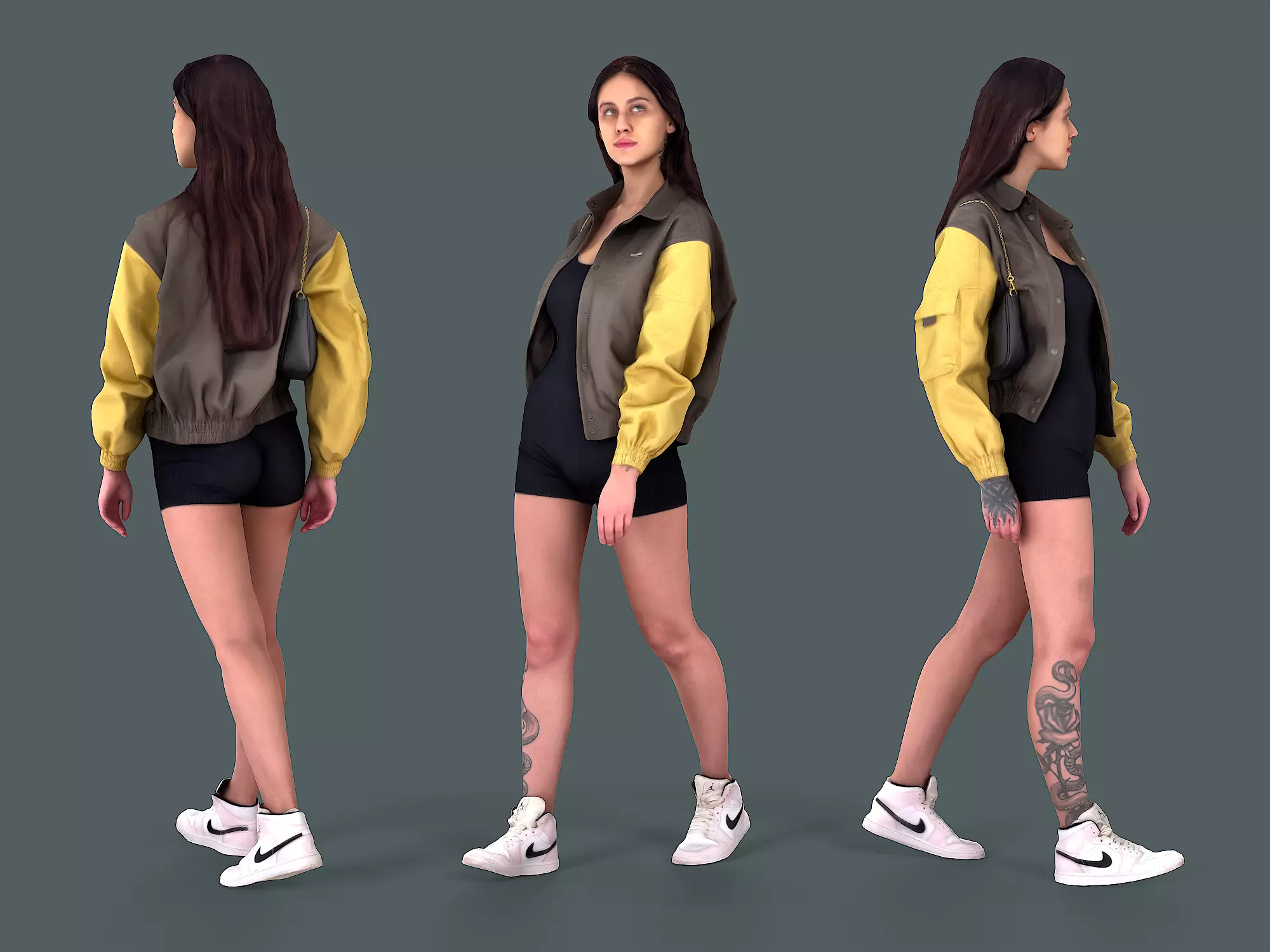 Girl in Nike 3D model_0
