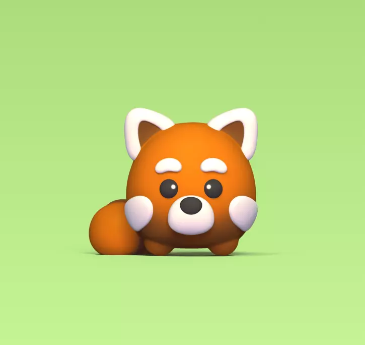 Red Panda Round 3D print model