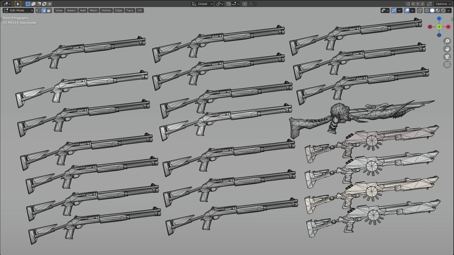 M1014 Rifle Game Weapon 22x 3D model_4
