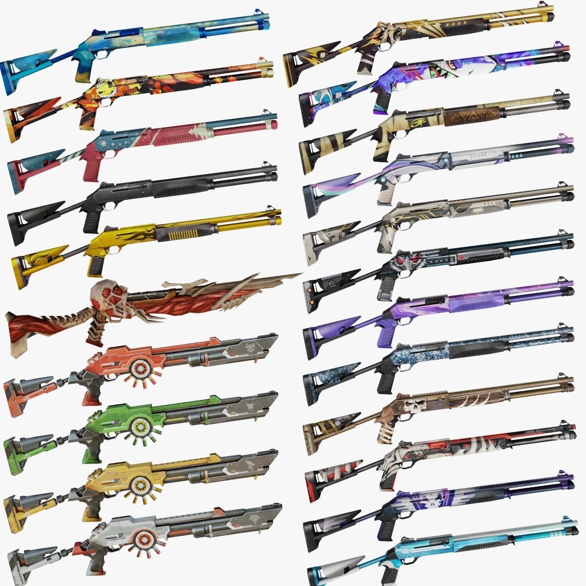 M1014 Rifle Game Weapon 22x 3D model_1