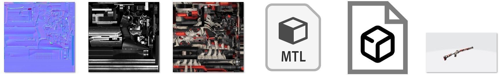 M1014 Rifle Game Weapon 22x 3D model_51