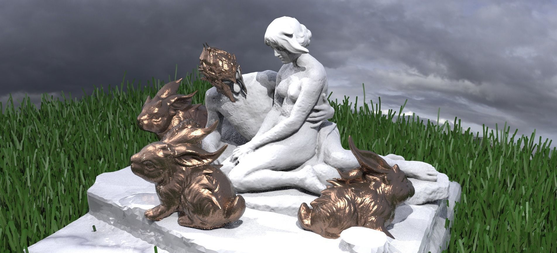 Easter Sunday Statue 3D model_1