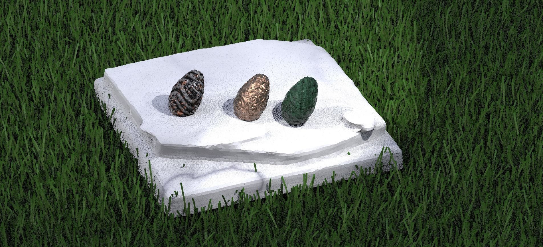 Easter Egg Detailed with differntTiled textures 3D model_1