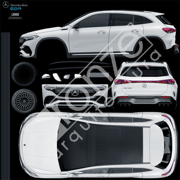 Mercedes-Benz EQA 2022 Low-poly 3D model_22