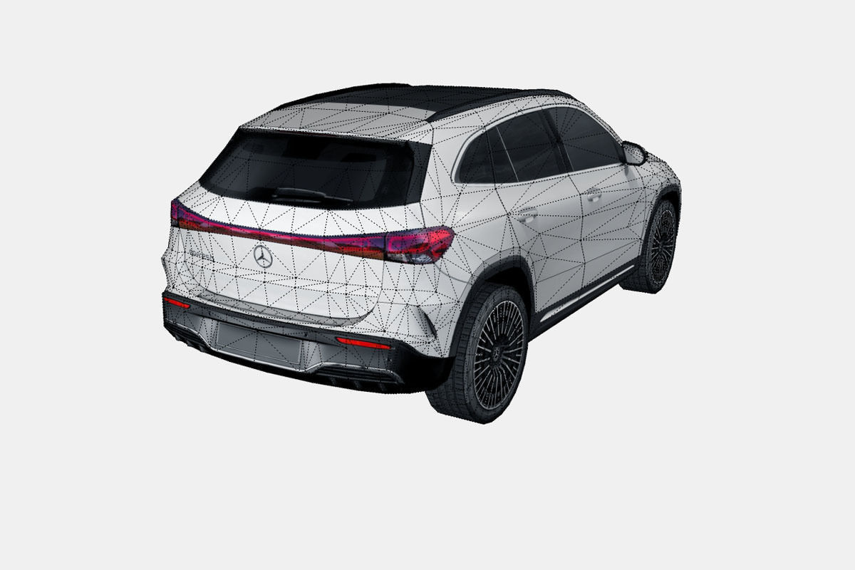 Mercedes-Benz EQA 2022 Low-poly 3D model_17