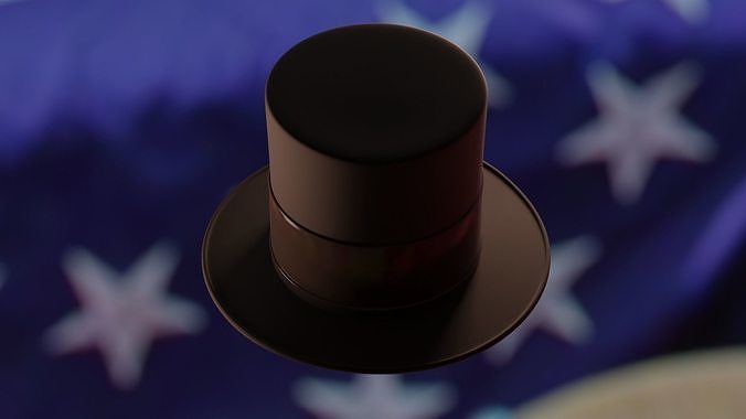 Abraham Lincoln Top Hat Low-poly 3D model