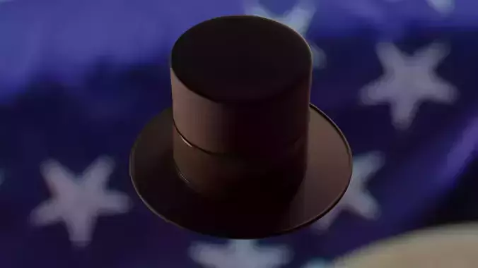Abraham Lincoln Top Hat Low-poly 3D model