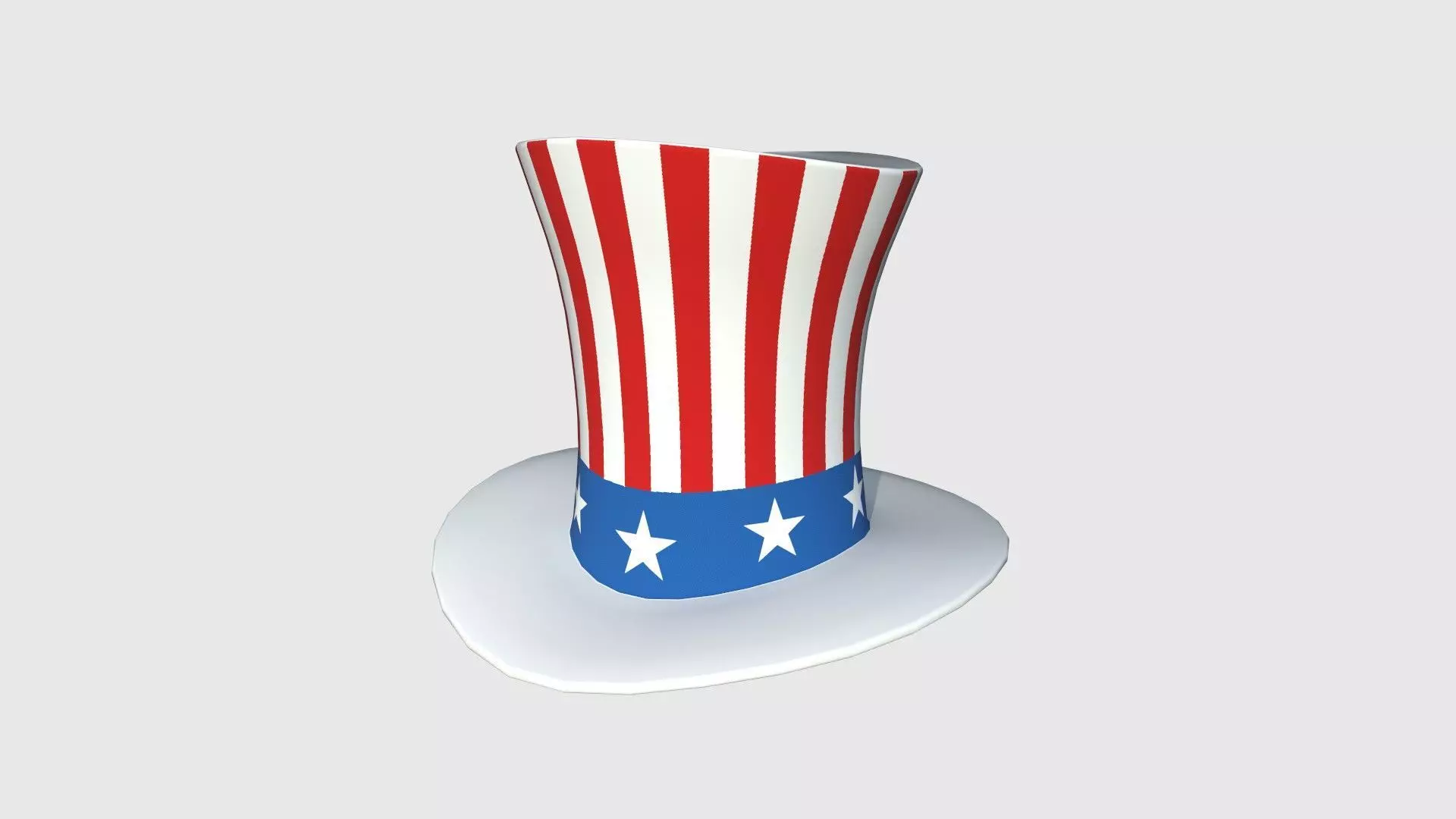 Uncle Sam Hat 06 - Character Design Fashion Low-poly 3D model_0