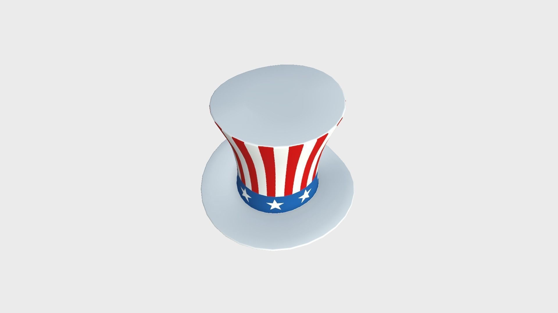 Uncle Sam Hat 06 - Character Design Fashion Low-poly 3D model_4