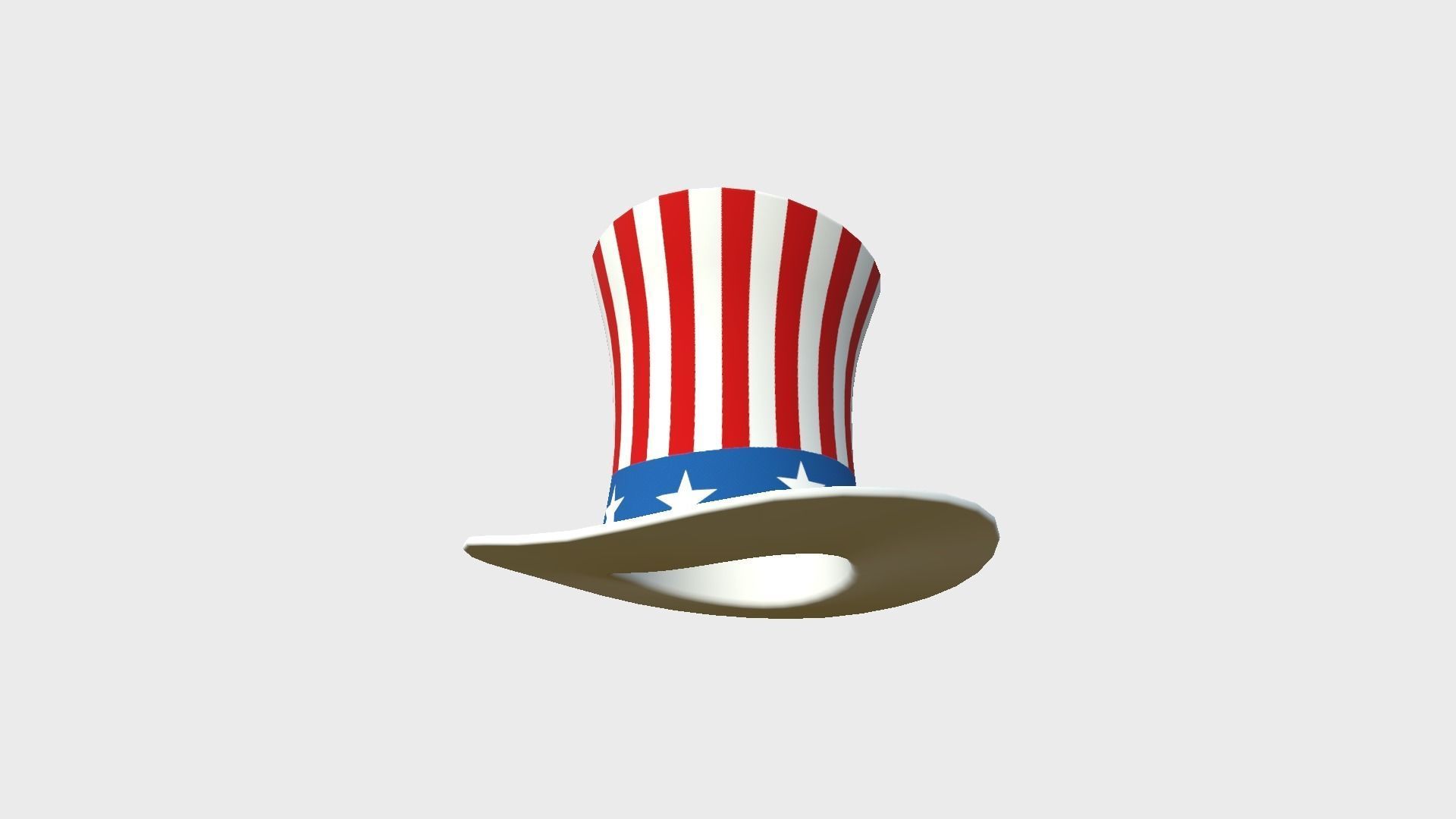 Uncle Sam Hat 06 - Character Design Fashion Low-poly 3D model_3