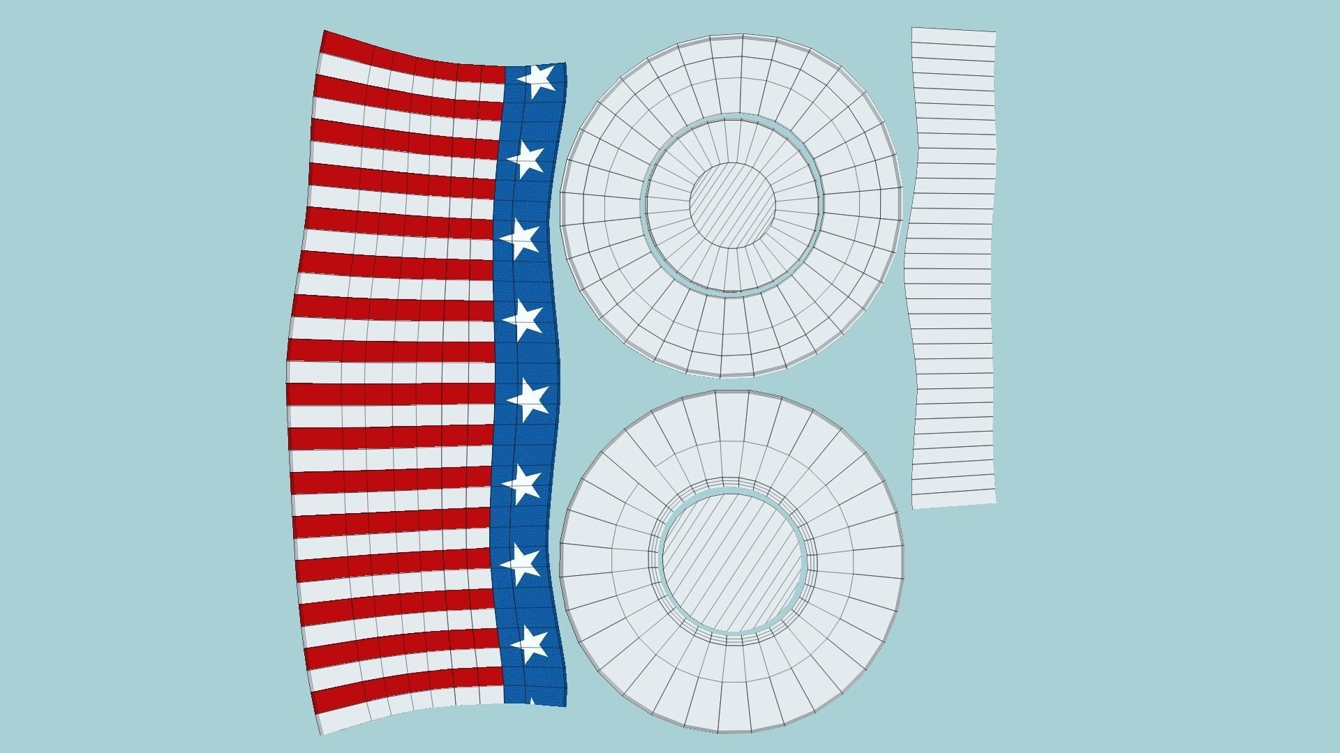 Uncle Sam Hat 06 - Character Design Fashion Low-poly 3D model_5