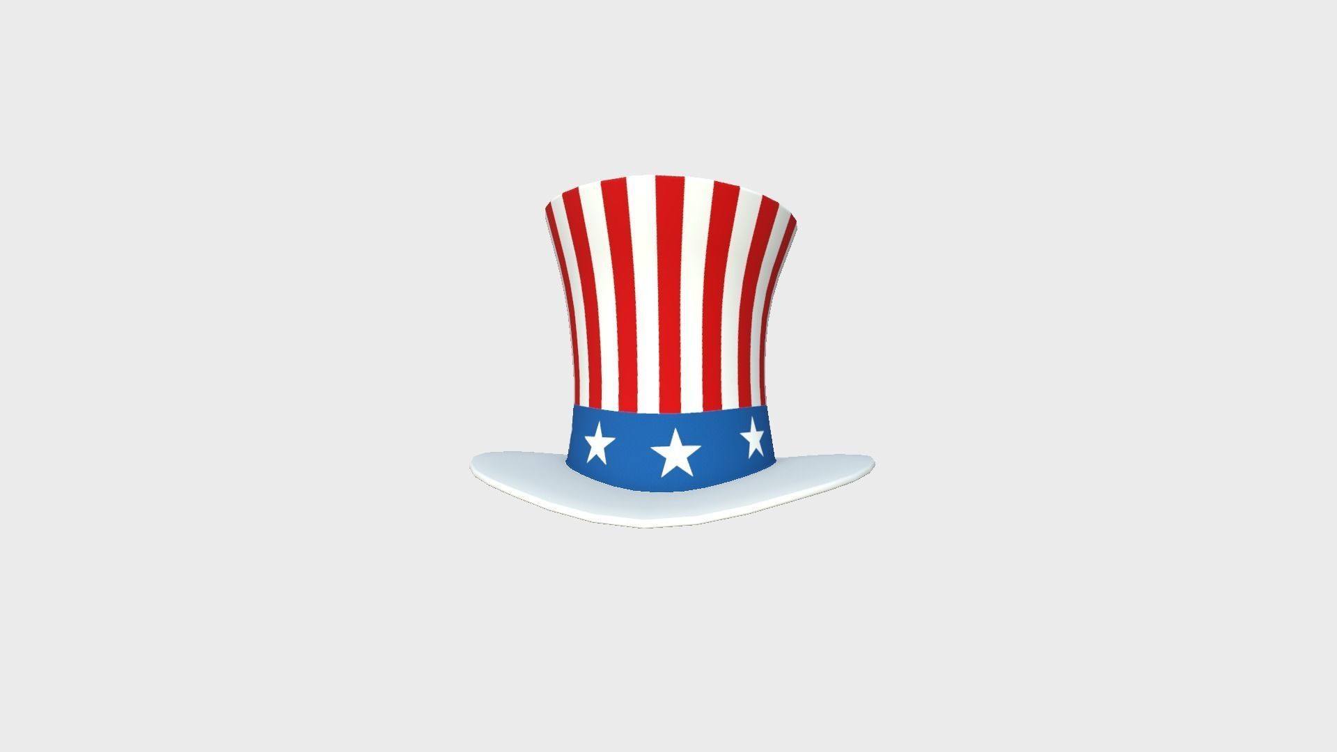 Uncle Sam Hat 06 - Character Design Fashion Low-poly 3D model_1