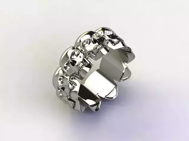 10133 silver ring with skulls