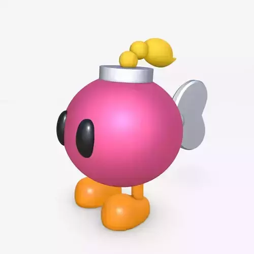 Bombette From Paper Mario Low-poly 3D model