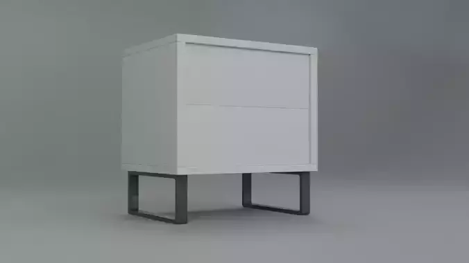 White Mobican Ophelia Style Night Table 3D Model