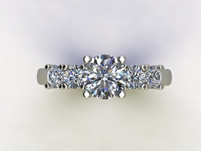 10135 three stone diamond engagement ring 3D print model_3