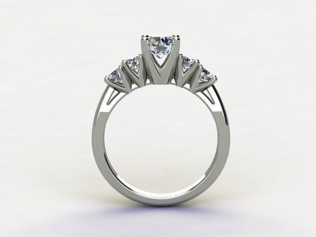10135 three stone diamond engagement ring 3D print model_1