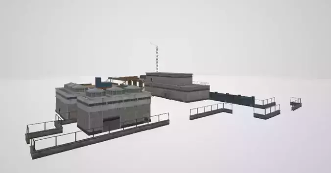 free fire 3d building model Low-poly 3D model