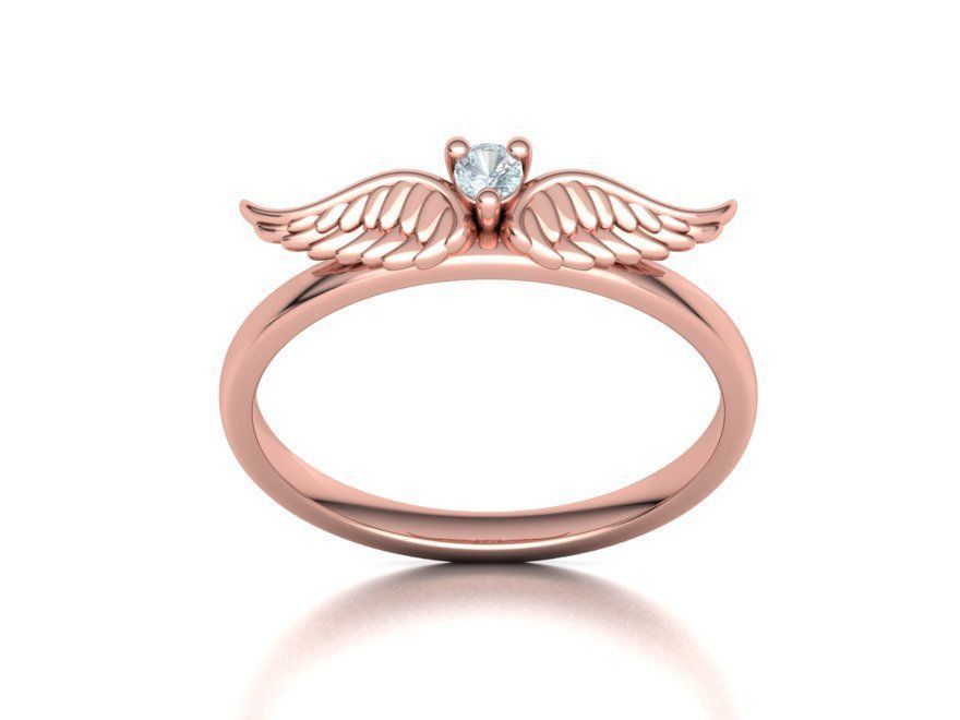  Wings  Ring Stackable  Diamond Wings Ring 3dmodel 3D print model_15