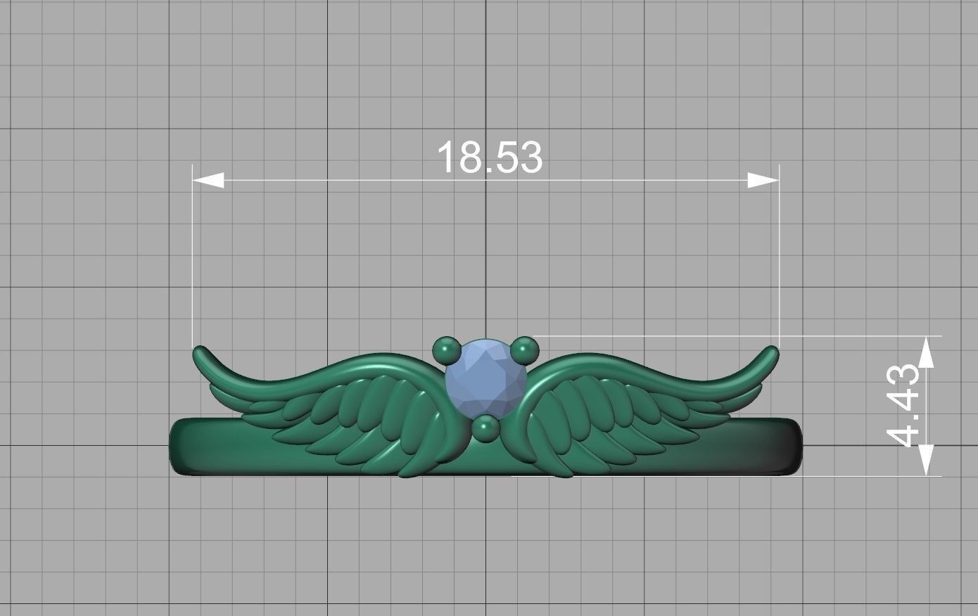 Wings  Ring Stackable  Diamond Wings Ring 3dmodel 3D print model_22