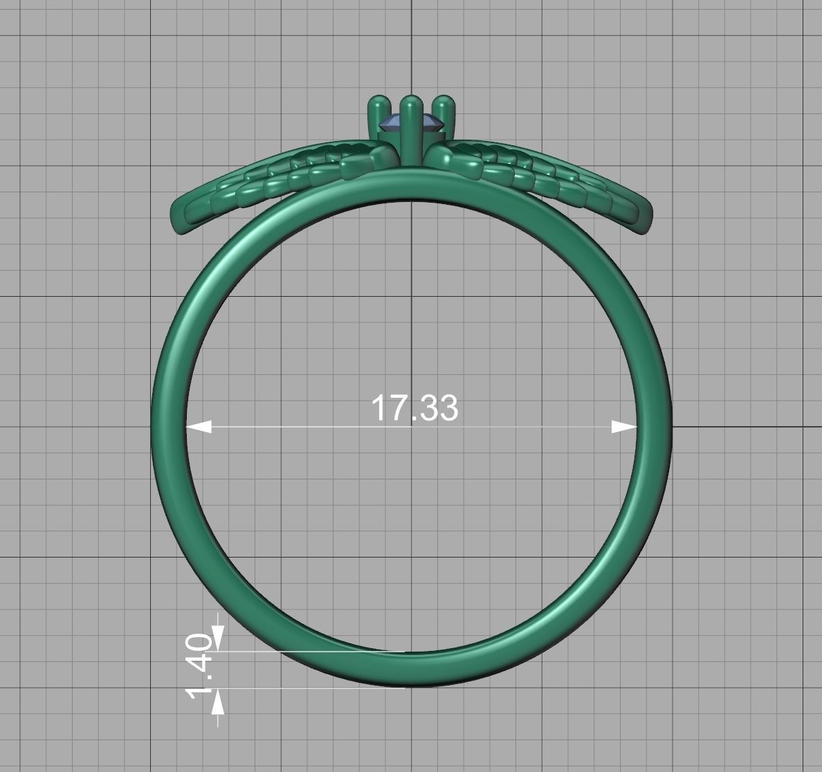  Wings  Ring Stackable  Diamond Wings Ring 3dmodel 3D print model_23