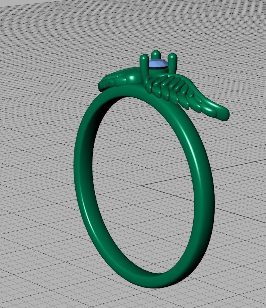  Wings  Ring Stackable  Diamond Wings Ring 3dmodel 3D print model_26