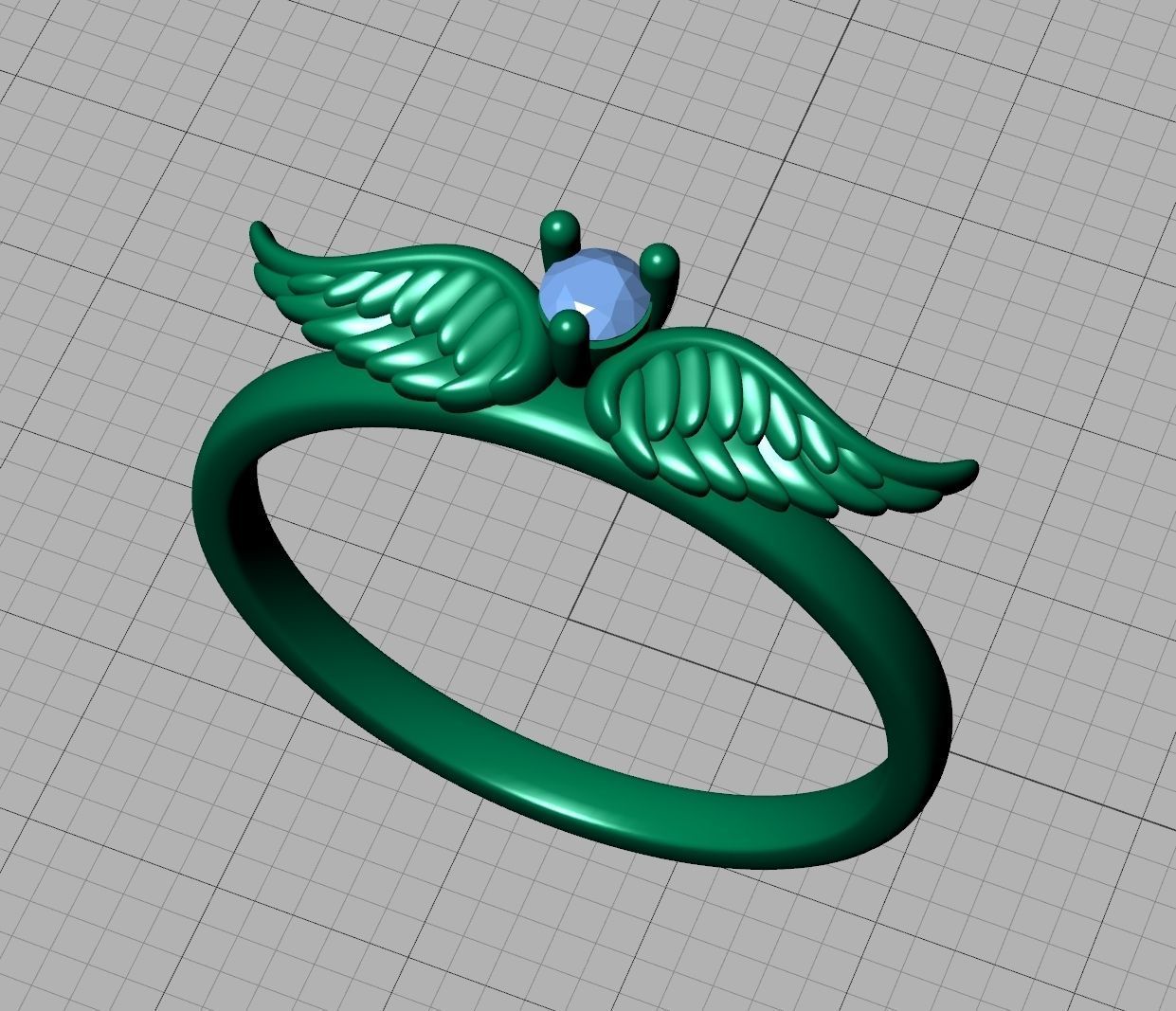  Wings  Ring Stackable  Diamond Wings Ring 3dmodel 3D print model_25